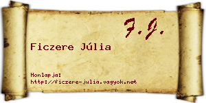 Ficzere Júlia névjegykártya